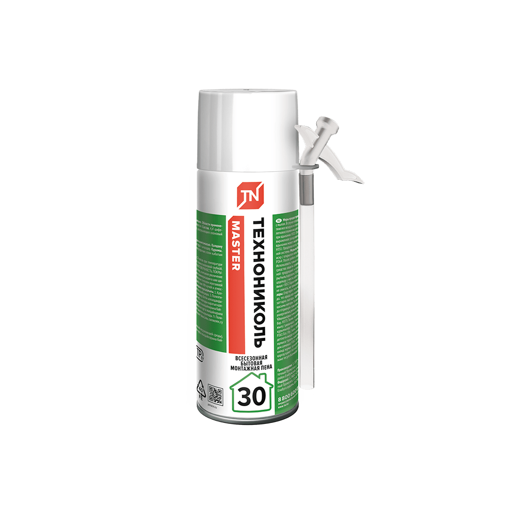 Пена монтажная ТЕХНОНИКОЛЬ MASTER  30 БЫТОВАЯ,520 мл.