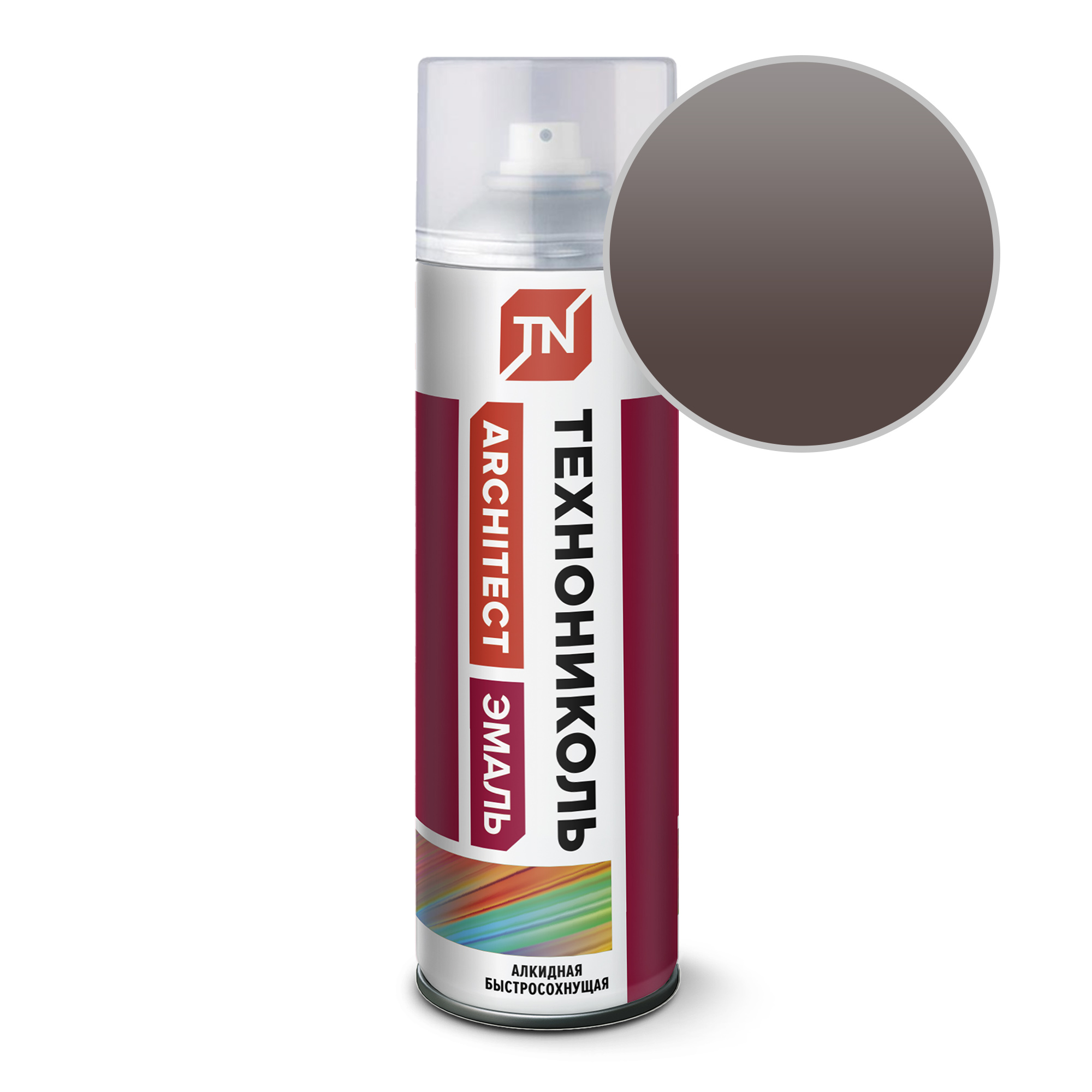 Эмаль аэрозольная ТЕХНОНИКОЛЬ коричневая 8017 (12шт)