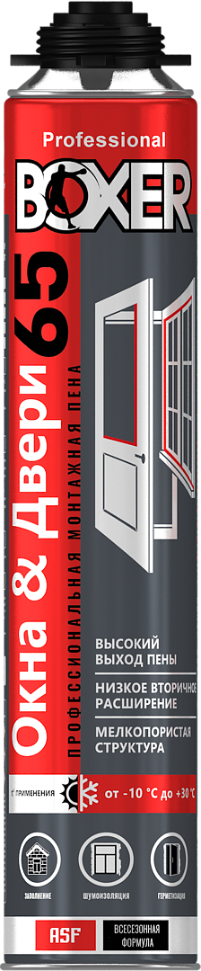 BOXER 65, пена монтажная профессиональная всесезонная 800мл(12шт)