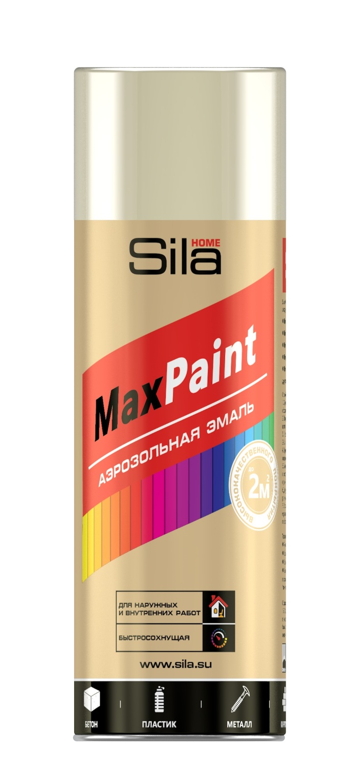Sila HOME Max Paint, эмаль аэрозольная универс., БЕЖЕВЫЙ RAL1001, 520мл (12шт)