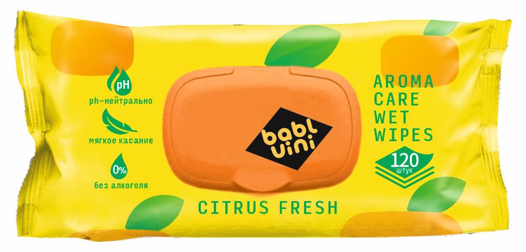 Салфетки влажные BablUini Апельсин 120 шт (10 уп) BU-OF 120