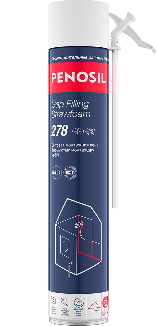 Penosil Gap Filling Strawfoam 278 пена монтажная бытовая всесезонная, 650мл.(12шт)
