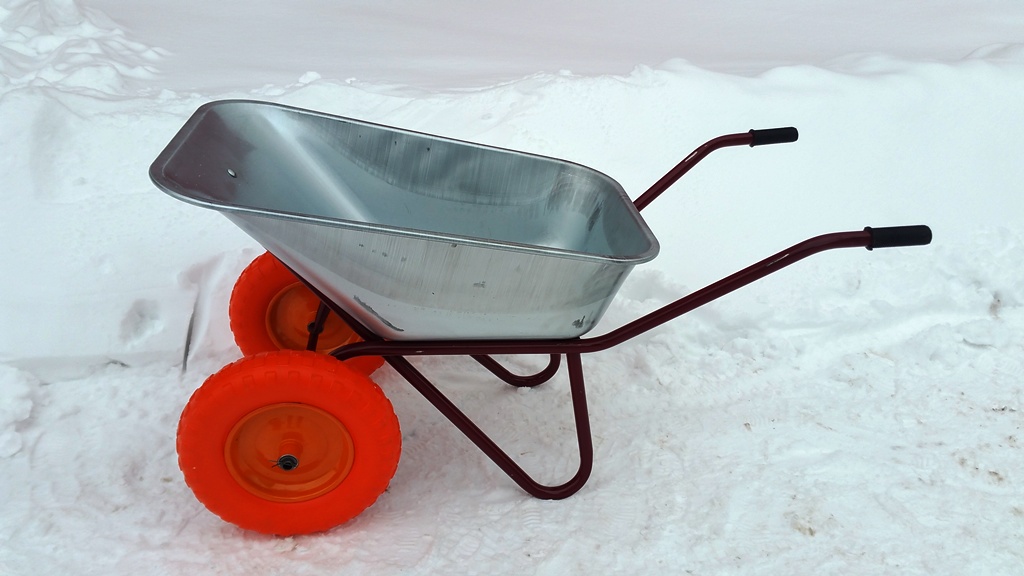 Тачка строительная двухколесная ТСД-16 (105л) с PU1520 13