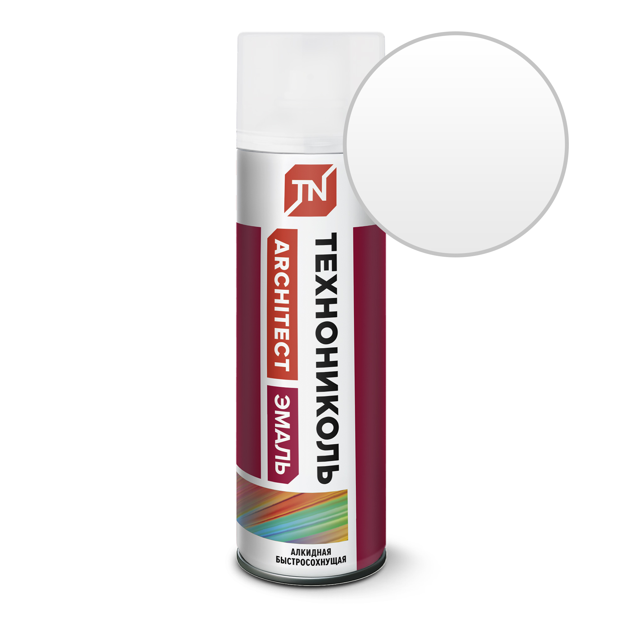 Эмаль аэрозольная ТЕХНОНИКОЛЬ белая глянец 9003 (12шт)