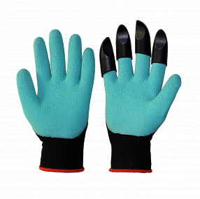 Перчатки садовые из полиэстера покрытые латексом, с КОГТЯМИ BOXER (12/120)(р.9)