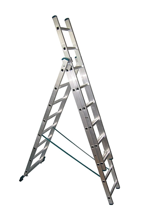 Алюминиевая трехсекционная лестница 3*6 (1,69/2,78/3,38м)