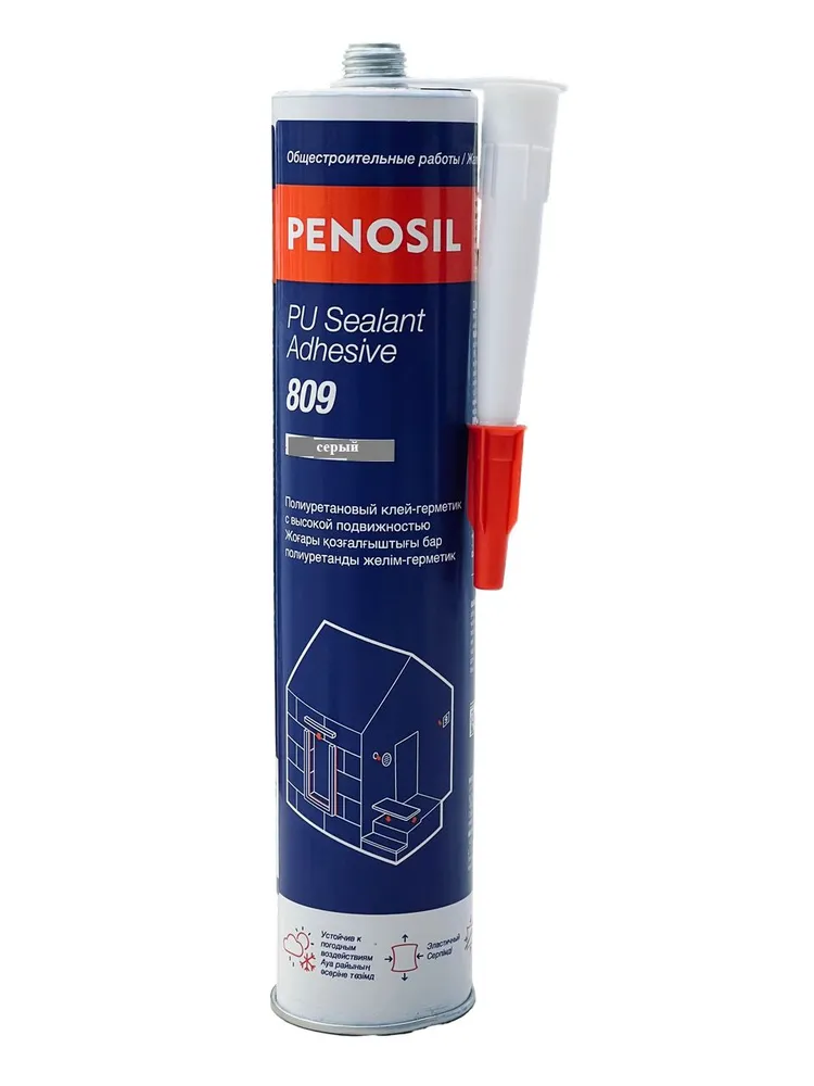 Penosil PU Sealant Adhesive 809 полиуретановый клей-герметик 280 мл серый (12шт)