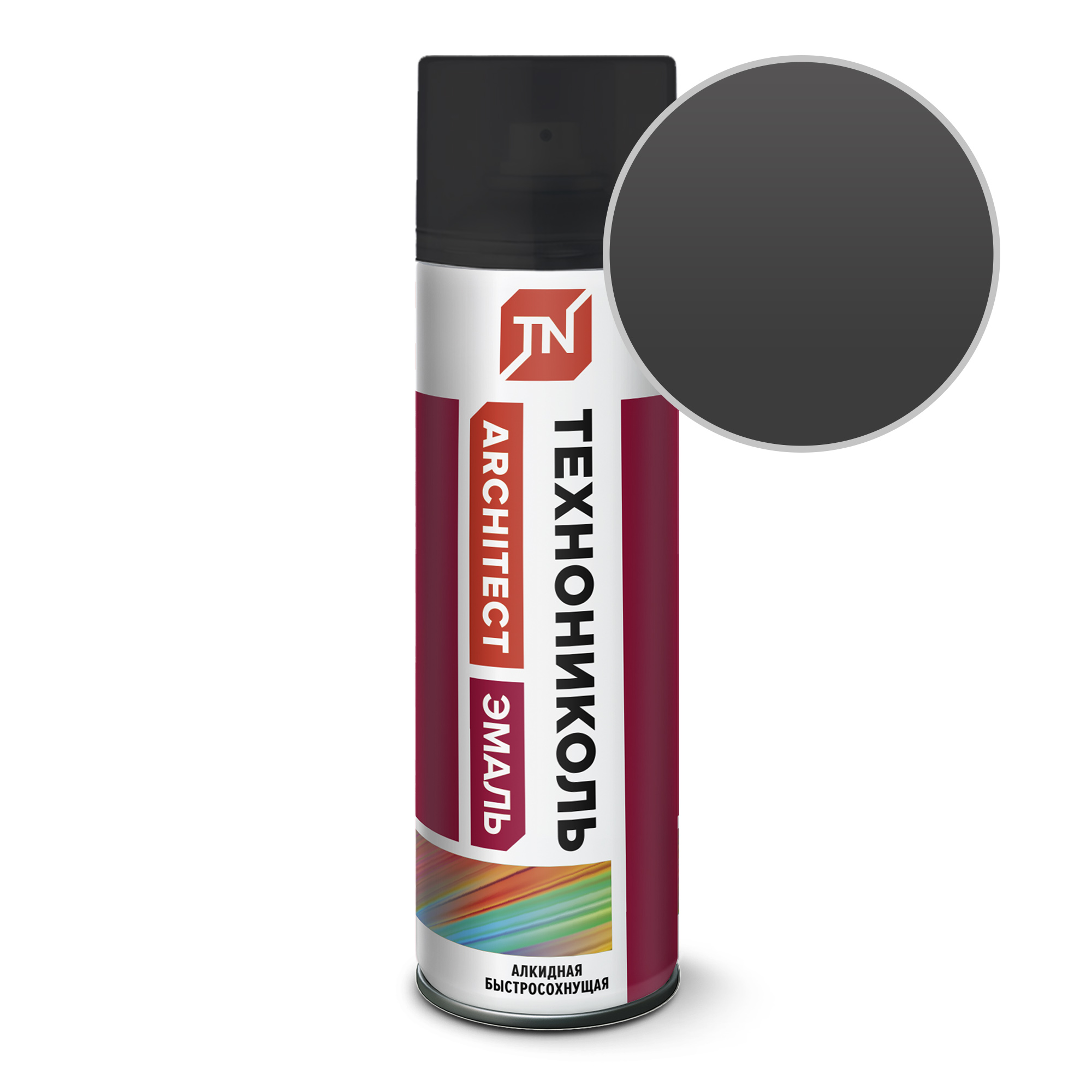 Эмаль аэрозольная ТЕХНОНИКОЛЬ черная матовая 9005М (12шт)
