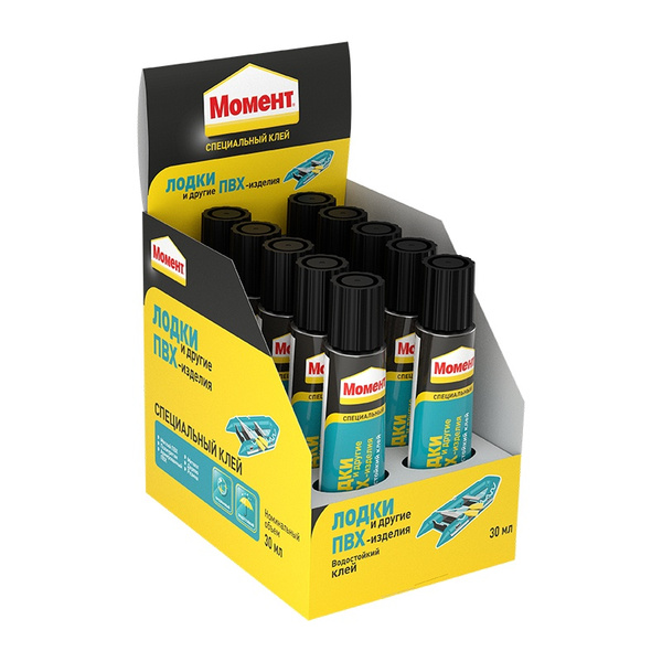 Клей Момент для лодок и ПВХ-изделий,30мл. в шоу-боксе (10шт/120шт)