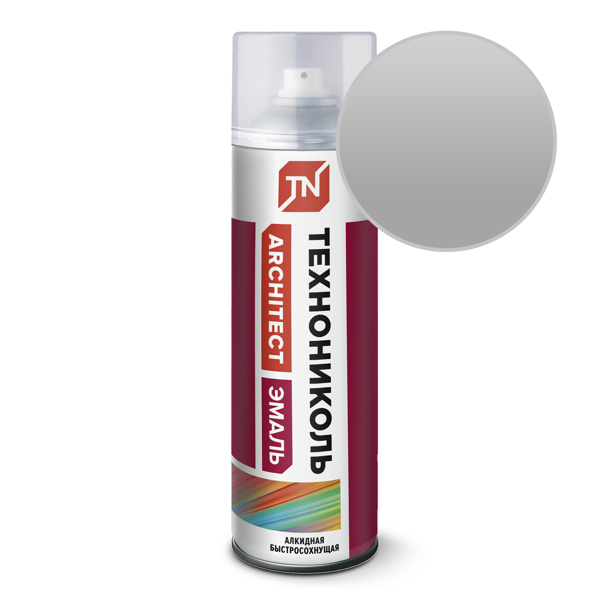 Эмаль аэрозольная ТЕХНОНИКОЛЬ металлик 9006 (12шт)