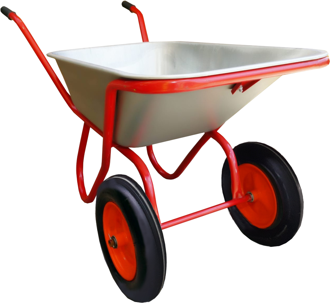 Тачка строительная двухколесная ТСД-17 литые колеса с поддержкой кор.(105л)