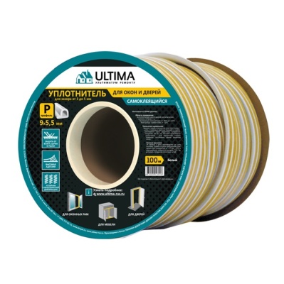 ULTIMA P 100, 9x5,5 мм уплотнитель самоклеющийся, Коричневый (6шт).