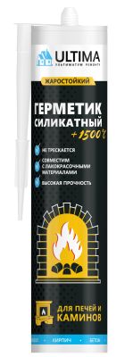 ULTIMA, 1500 герметик силикатный для печей и каминов, 230мл (12 шт)