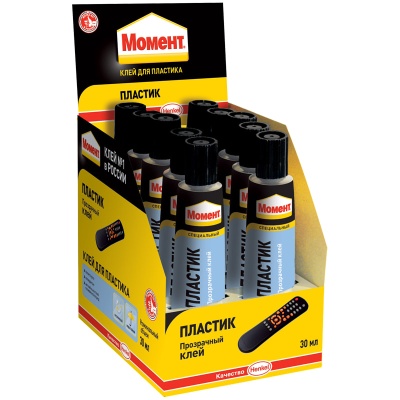Клей Момент Пластик 30мл. в шоу-боксе (10шт/120шт)