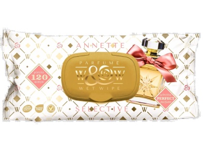 Салфетки влажные W&W Annette 120 шт (10 уп) WWAS-120