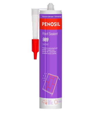 Penosil 989 КРОВЕЛЬНЫЙ герметик каучуковый ЧЕРНЫЙ для кровли и водостоков 280 мл (12шт)