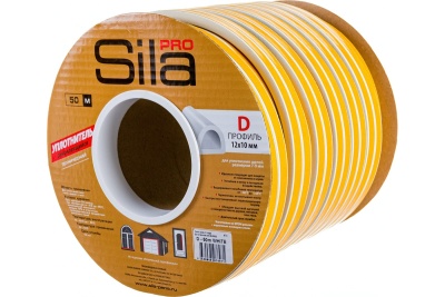 Уплотнитель SILA D-белый 12ммх10мм,пром.50м.6шт.