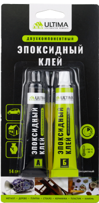 Ultima Epoxy эпоксидный клей бесцветный, 7+7гр (1уп - 10шт)