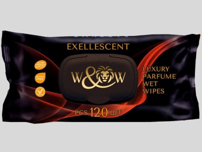 Салфетки влажные W&W Exellescent Black 120 шт (10 уп) WWEB-120