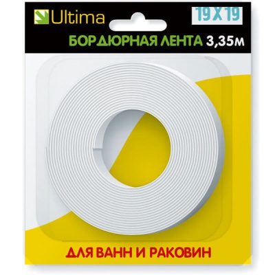ULTIMA, бордюрная лента 19*19мм, БЕЛЫЙ, 3,35м.(20шт)
