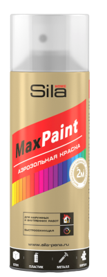 Sila HOME Max Paint, эмаль аэрозольная универс., ЛАК ГЛЯНЦЕВЫЙ, 520мл (12шт)