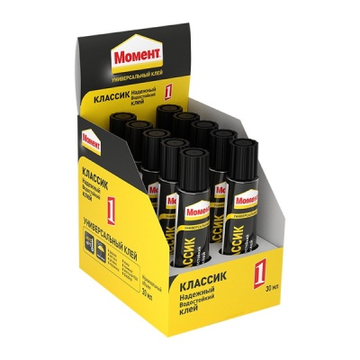 Клей Момент Классик 1 универсальный,30мл. в шоу-боксе (10шт/120шт)
