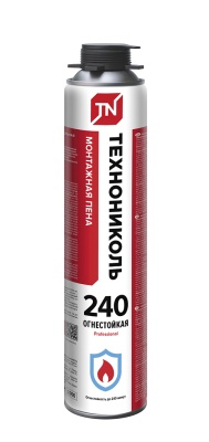 Пена монтажная ТЕХНОНИКОЛЬ 240 PROFESSIONAL ОГНЕСТОЙКАЯ 12*950 гр.