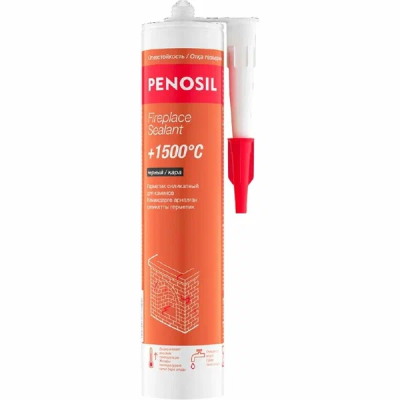 Penosil +1500'C Fireplace Sealant герметик силикатный для печей и каминов 280 мл ЧЕРНЫЙ (12шт)