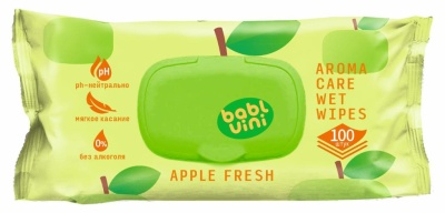 Салфетки влажные BablVini Яблоко 100 шт (10 уп) BU-AF 100