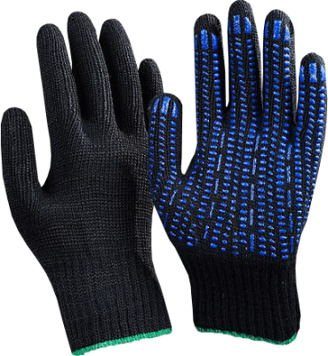 Перчатки ДГ 5н ПВХ "ПРОТЕКТОР" черный стандарт 7.5кл(10/300)