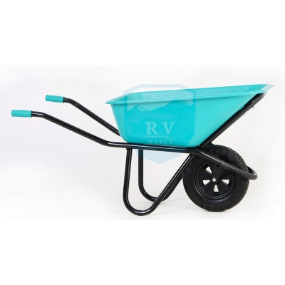 Тачка строительная 110л/180кг, 1 кол., пласт кузов ПРЕМИУМ.(4.00-8 подш 12)