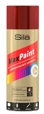 Sila HOME Max Paint, эмаль аэрозольная универс., ВИННО-КРАСНАЯ RAL3005, 520мл (12шт)