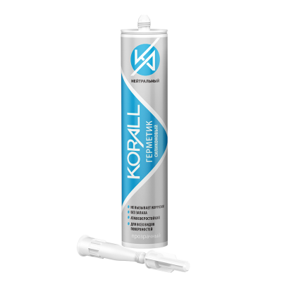 Герметик KORALL силиконовый нейтральный ПРОЗРАЧНЫЙ, 280мл(24шт)