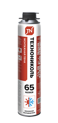 Пена монтажная профессиональная ТЕХНОНИКОЛЬ 65 MAXIMUM всесезонная,12*990 гр.