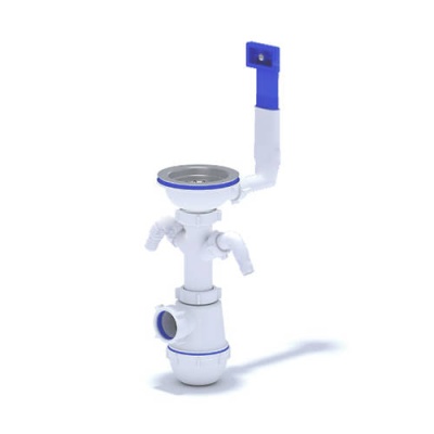 Сифон Ани Грот 3 1/2*40 с 2отв.с/м с переливом мойки А0146(10шт)