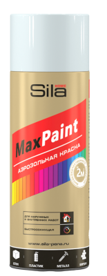 Sila HOME Max Paint, эмаль аэрозольная универс., БЕЛЫЙ ГЛЯНЦЕВЫЙ RAL9003, 520мл (12шт)