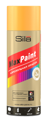 Sila HOME Max Paint, эмаль аэрозольная флуоресцентная, ОРАНЖЕВЫЙ 520мл (12шт)