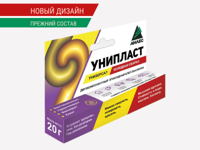 Унипласт-УНИВЕРСАЛ, холодная сварка, красн., 20г (54шт)