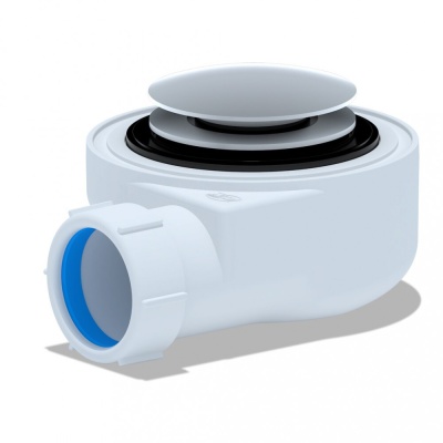 Сифон д/душевого поддона "Ани"1,1/2*50 h=55mm, хром, клик-клак, грибок  E450CLG(10шт.)