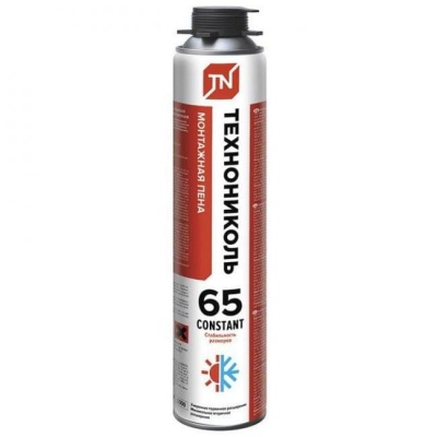 Пена монтажная профессиональная ТЕХНОНИКОЛЬ 65 CONSTANT всесезонная,12*990 гр.