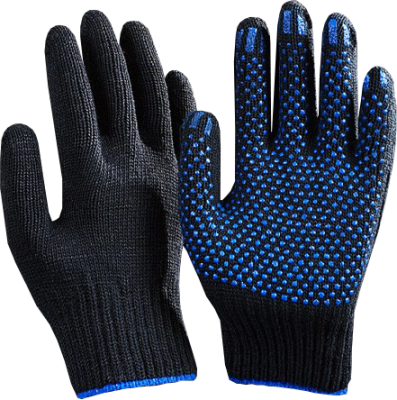 Перчатки ДГ 10кл 4н ПВХ "ТОЧКА" черный  (10/300)