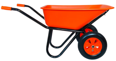 Тачка строительная 110л/180кг, 2 кол., пласт кузов ПРЕМИУМ (2*3.25-8 подш. 20мм)