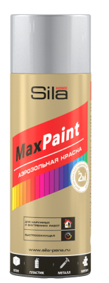 Sila HOME Max Paint, эмаль аэрозольная с мет.эфф., ХРОМ МЕТ, 520мл (12шт)