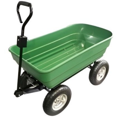 Тележка садовая 4х колесная пластик.кузов 130л