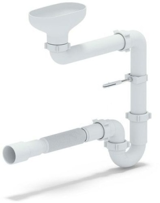 Сифон Ани 1 1/2*40 прямоточный с разрывом струи смещенный и гибкой трубой40*40/50 DR5015 (15шт.)