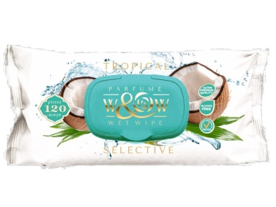 Салфетки влажные W&W Tropical Coconut 120 шт (10 уп) WWTC-120
