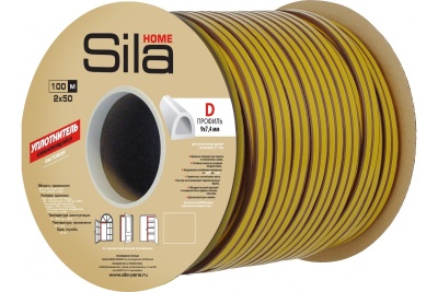 Уплотнитель SILA D - черный 100м.6шт.